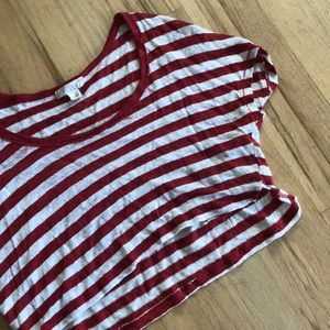 Red and white crop top